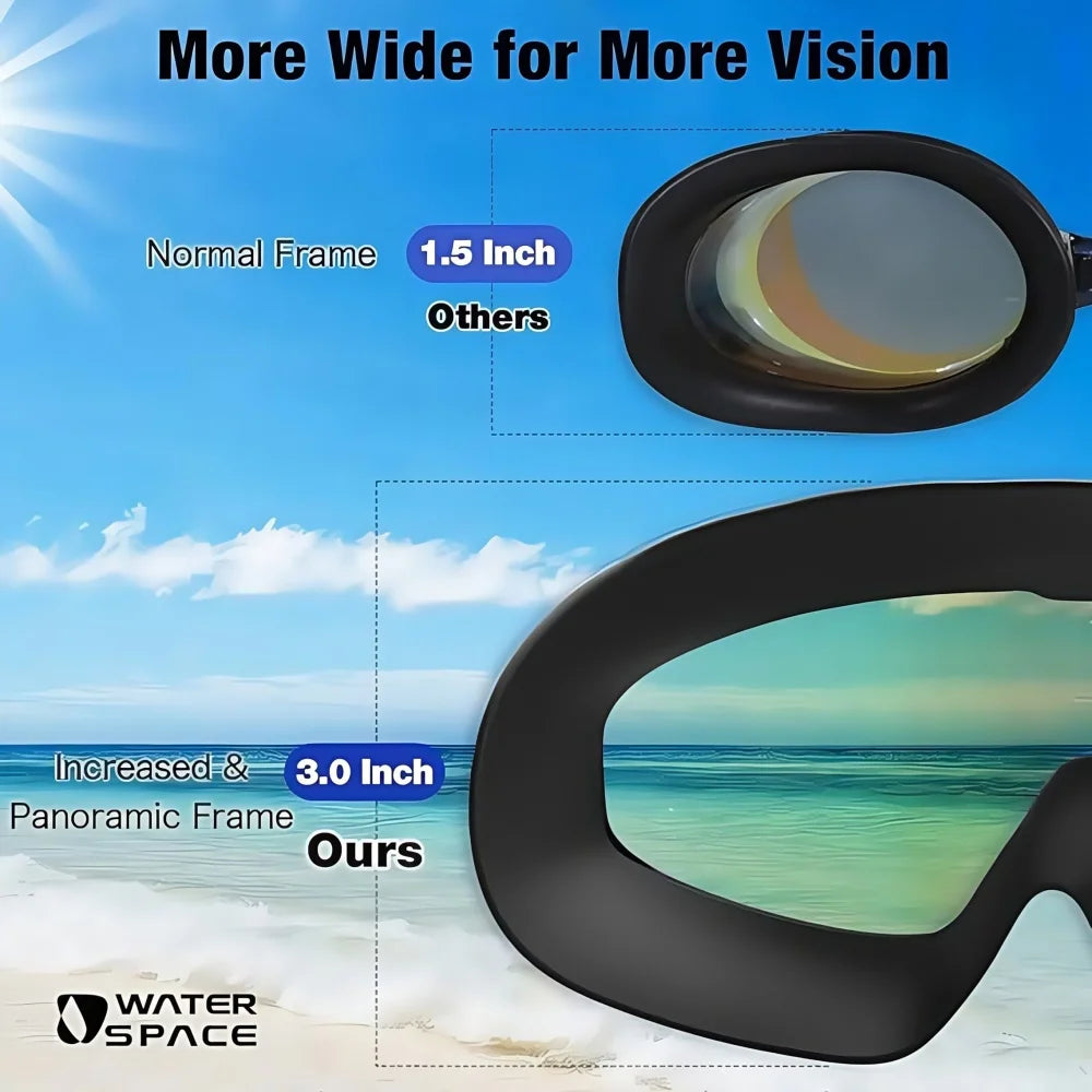 Large Frame Swimming Goggles Adult High-Definition Anti Fog Electroplated Swimming Goggles For Women Men Silicone Goggle