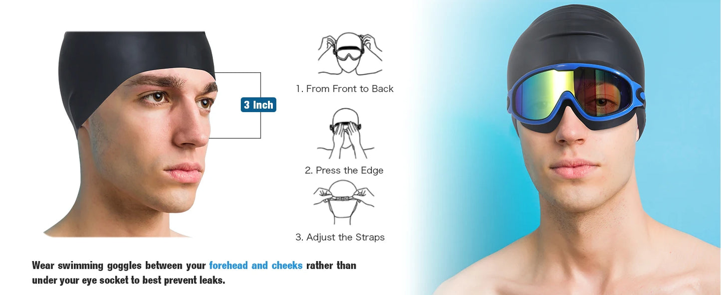 Large Frame Swimming Goggles Adult High-Definition Anti Fog Electroplated Swimming Goggles For Women Men Silicone Goggle